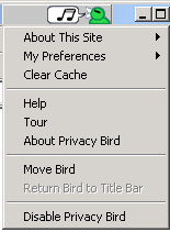 screen shot of bird icon and main menu